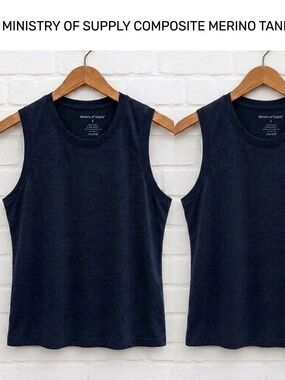 BUNDLE OF 3 Ministry of Supply Women's Small NAVY BLUE Composite Merino Tank EUC